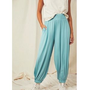 Free People Ali Pant in blue/teal color